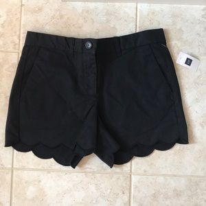 Black Scalloped Shorts